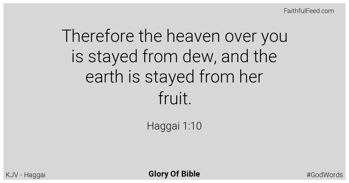 Haggai 1:10 - Kjv