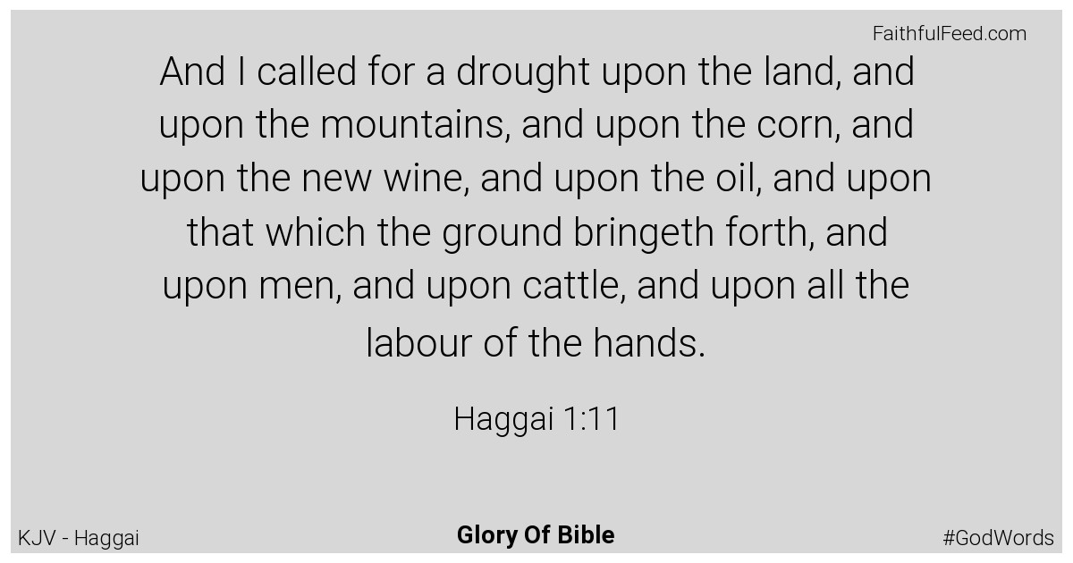 Haggai 1:11 - Kjv