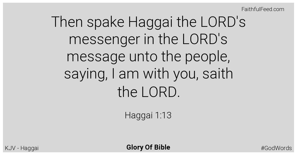 Haggai 1:13 - Kjv