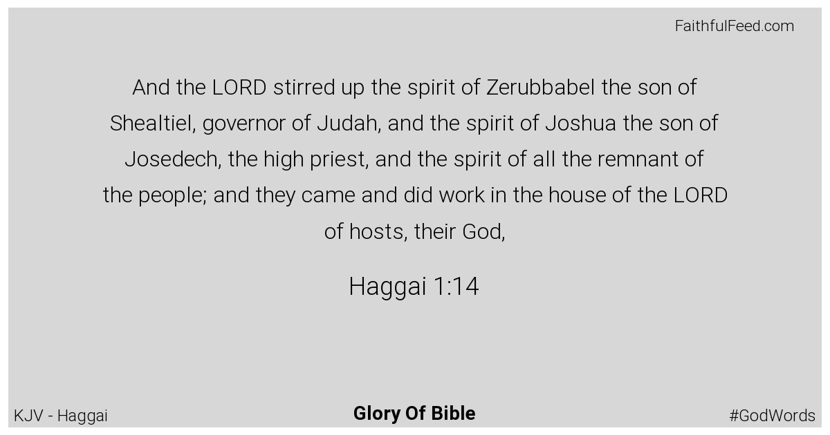 Haggai 1:14 - Kjv