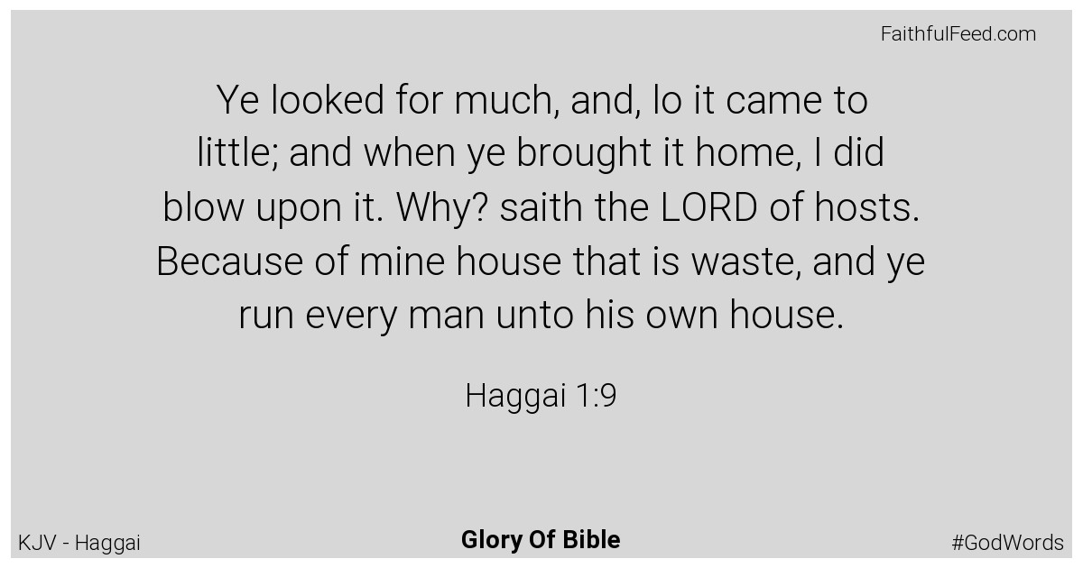 Haggai 1:9 - Kjv