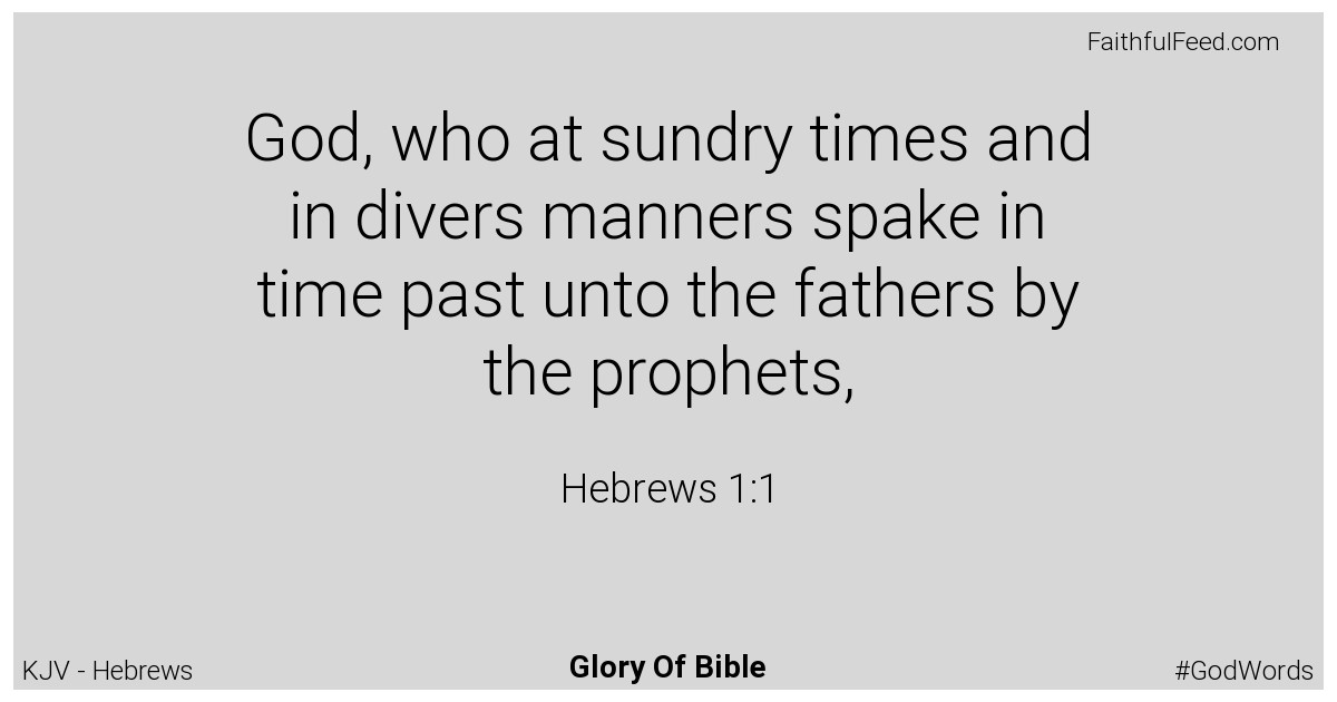 The Bible Verses from Hebrews Chapter 1 - Kjv