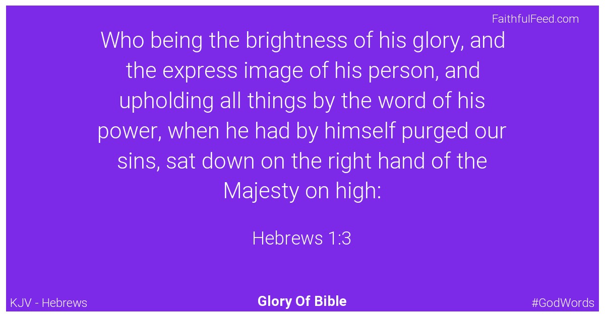 Hebrews 1:3 - Kjv