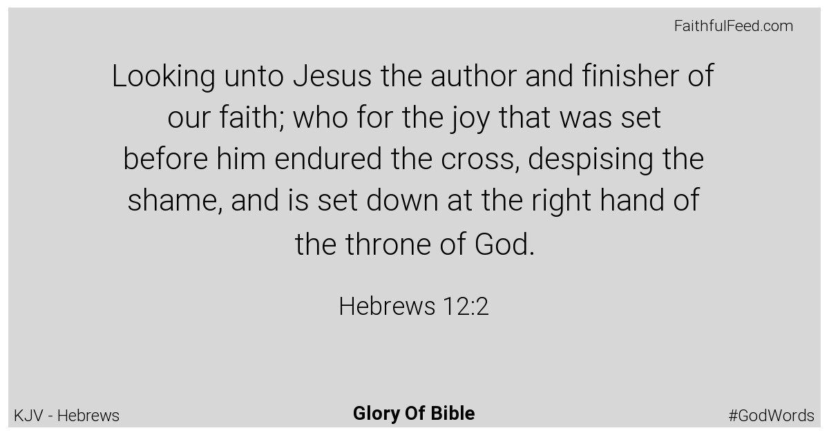 Hebrews 12:2 - Kjv