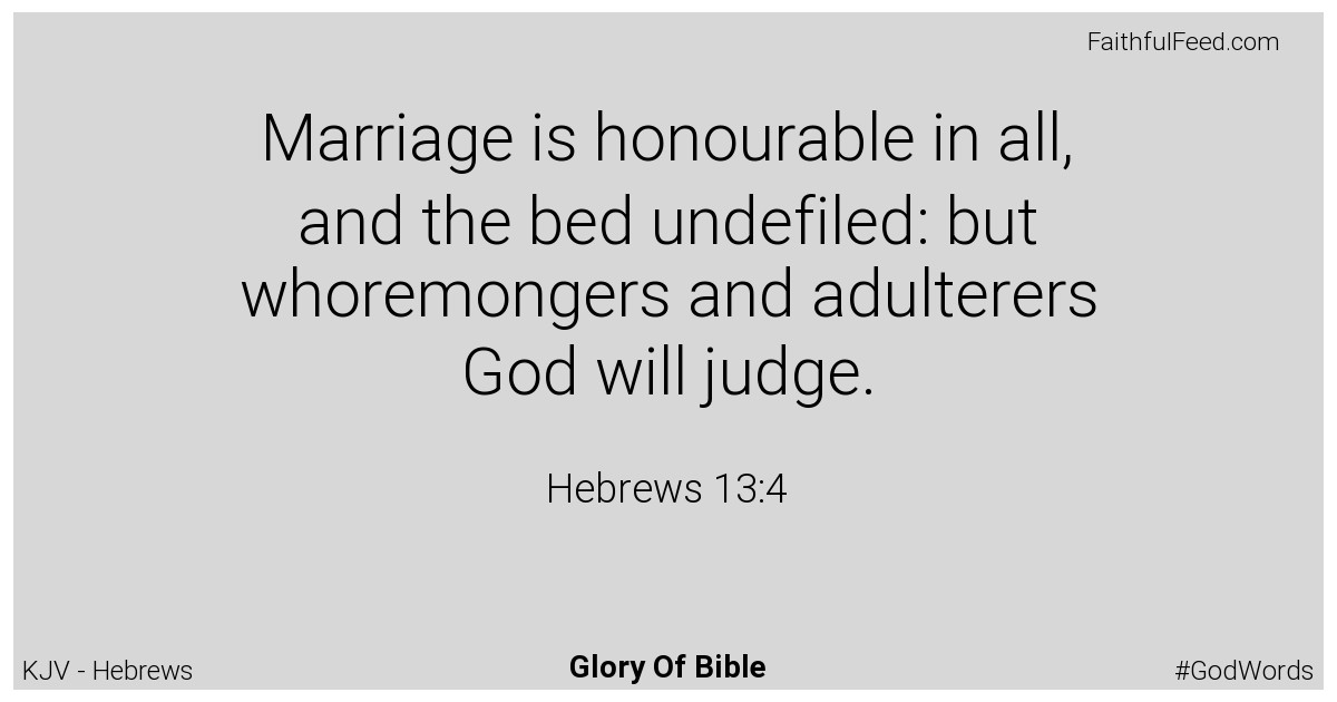 Hebrews 13:4 - Kjv