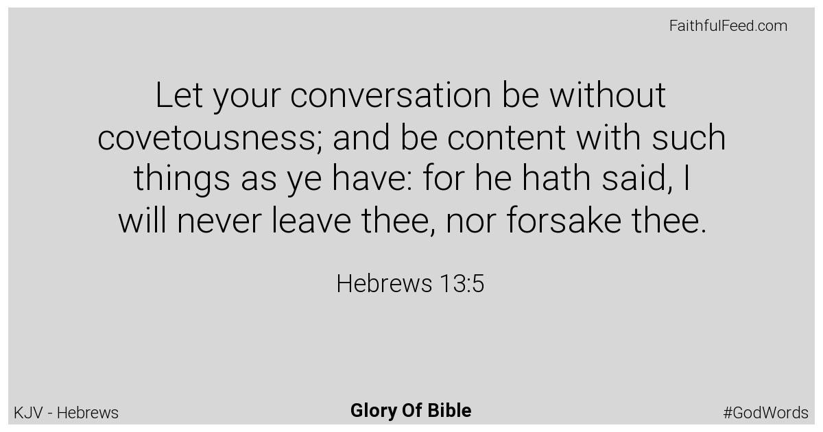 Hebrews 13:5 - Kjv