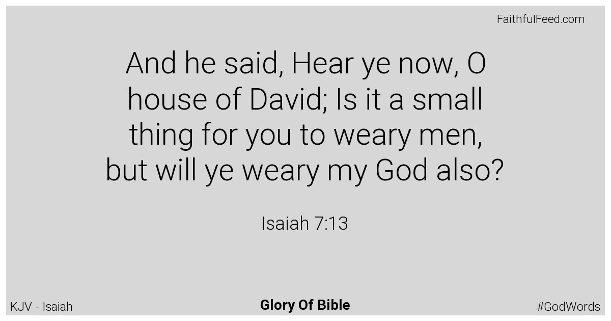 Isaiah 7:13 - Kjv