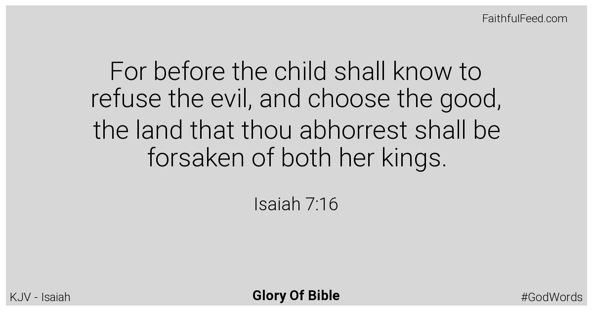 Isaiah 7:16 - Kjv