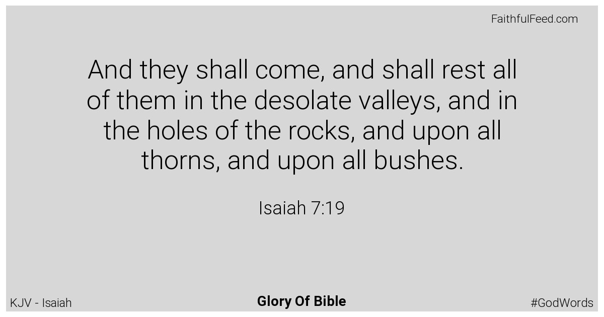 Isaiah 7:19 - Kjv