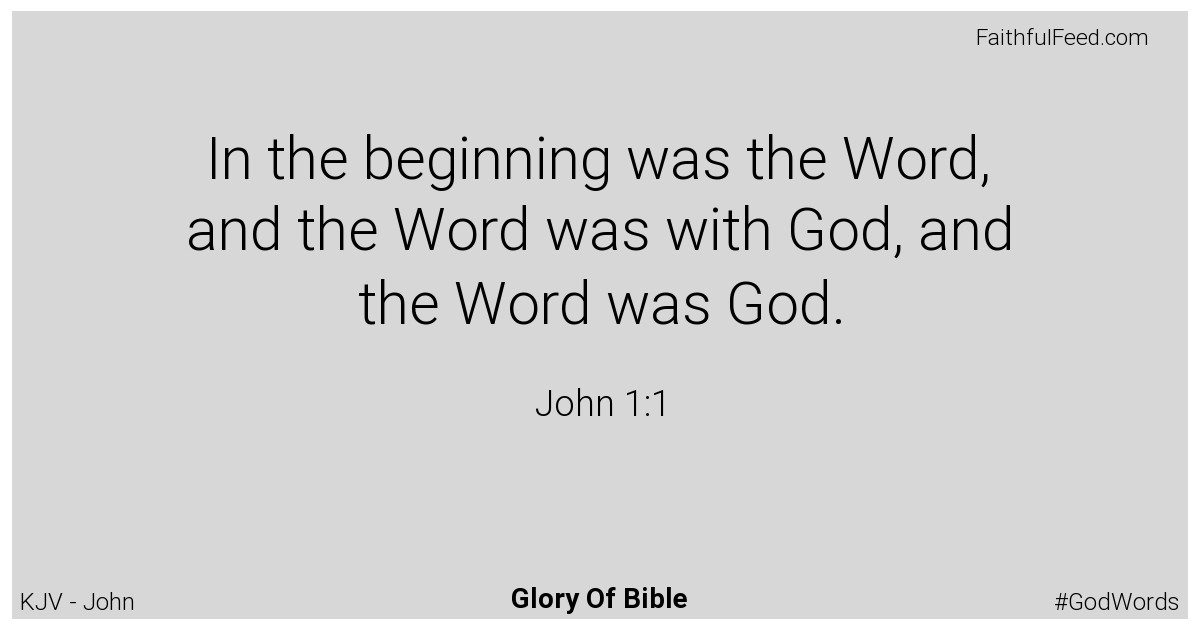 The Bible Verses from John Chapter 1 - Kjv