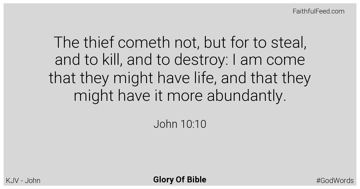 John 10:10 - Kjv