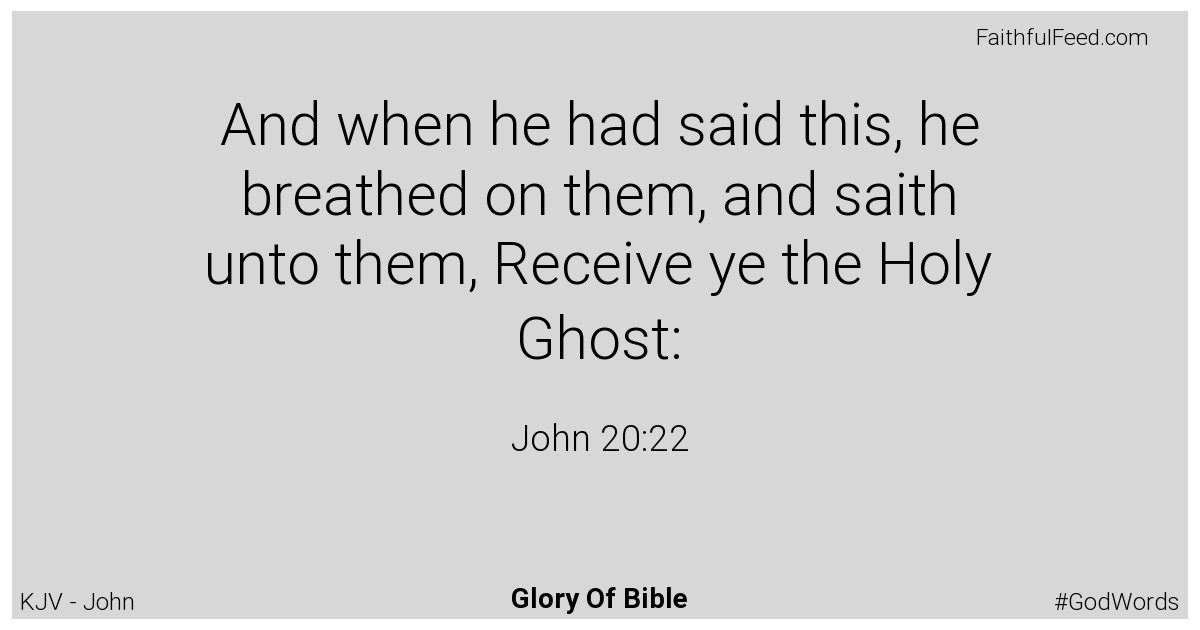 John 20:22 - Kjv