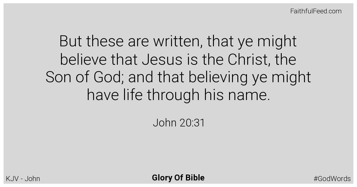 John 20:31 - Kjv