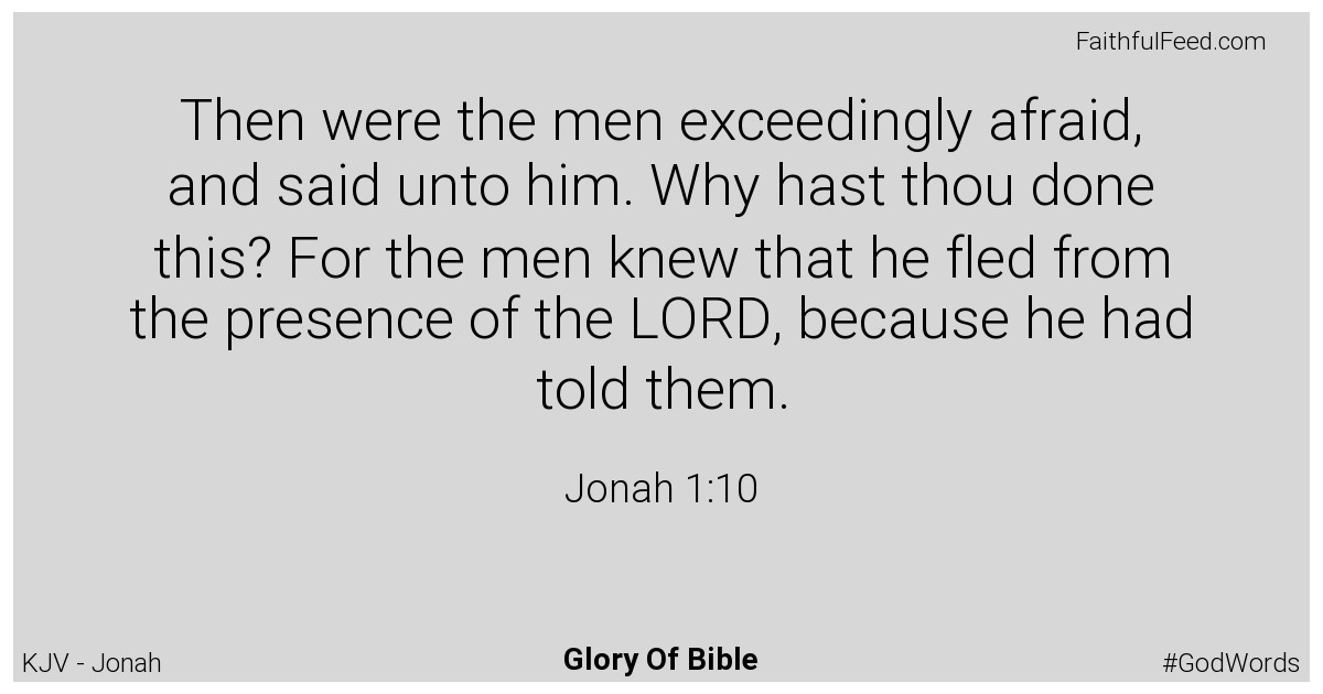 Jonah 1:10 - Kjv