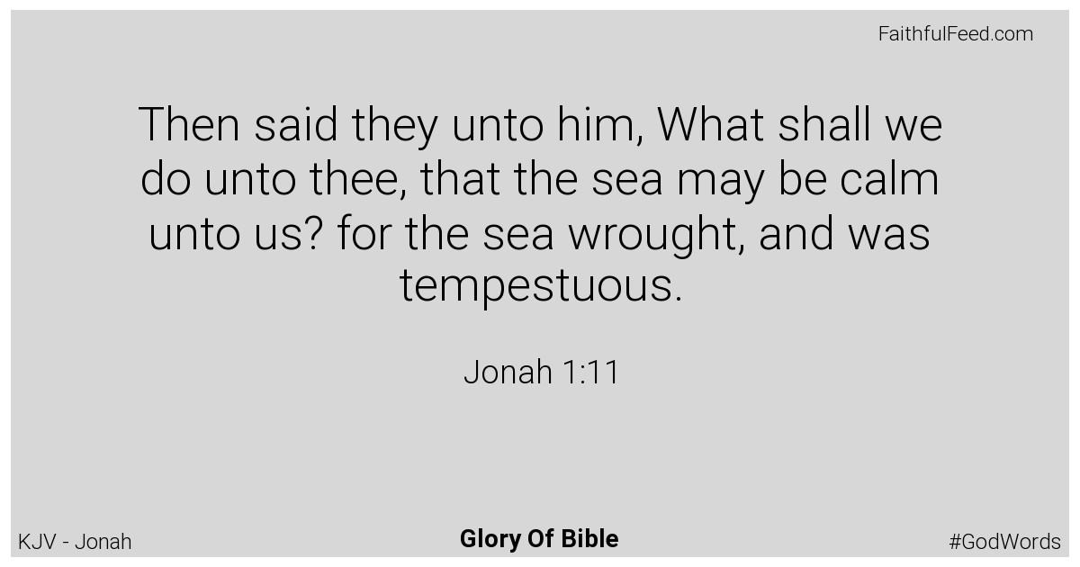 Jonah 1:11 - Kjv