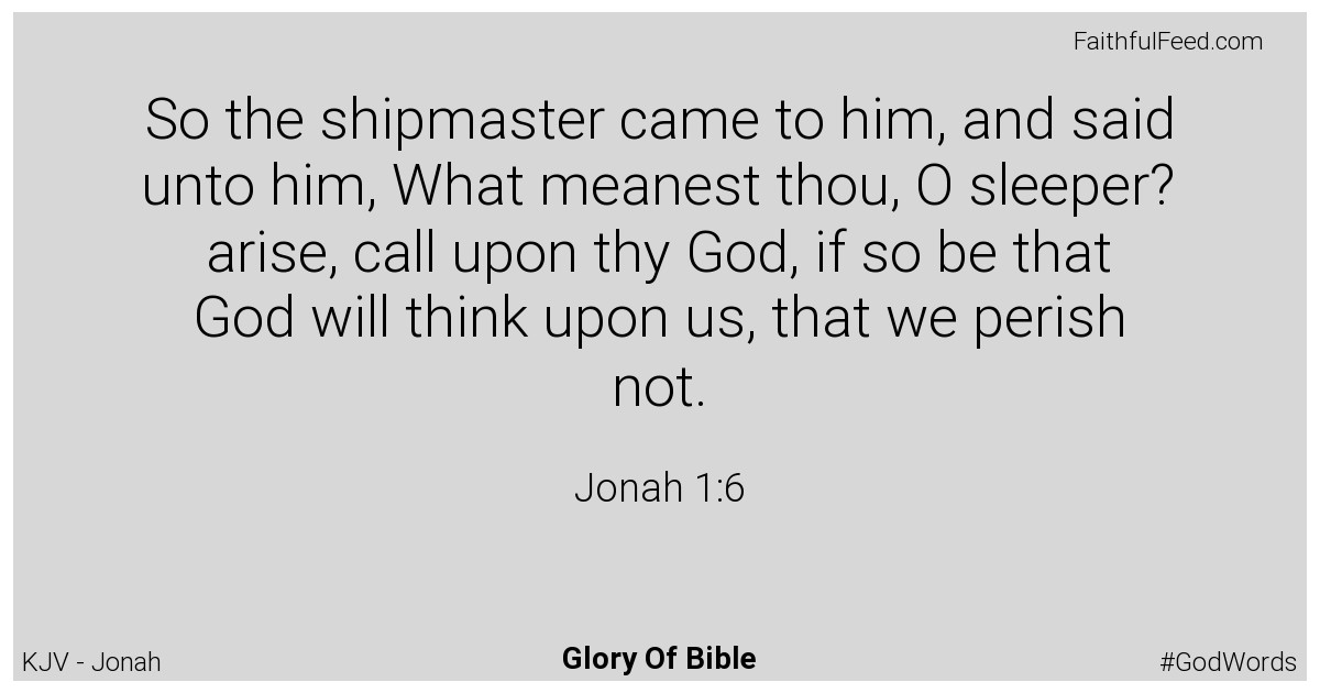 Jonah 1:6 - Kjv