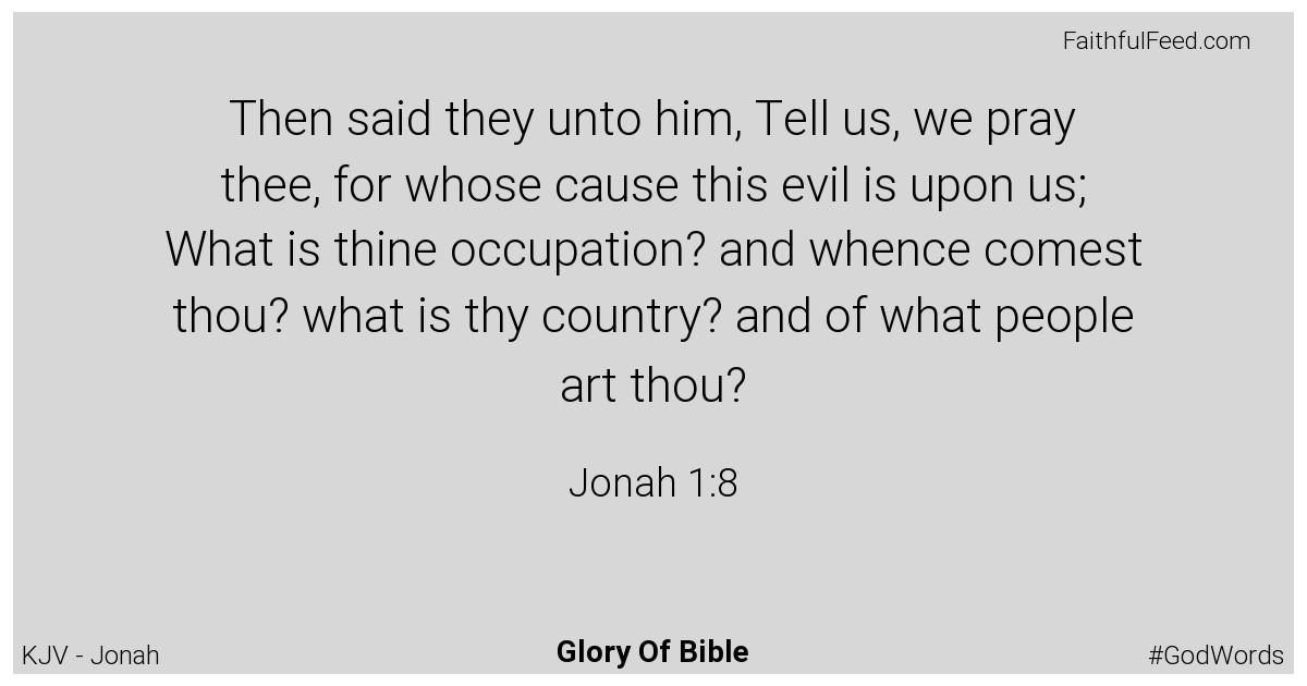 Jonah 1:8 - Kjv