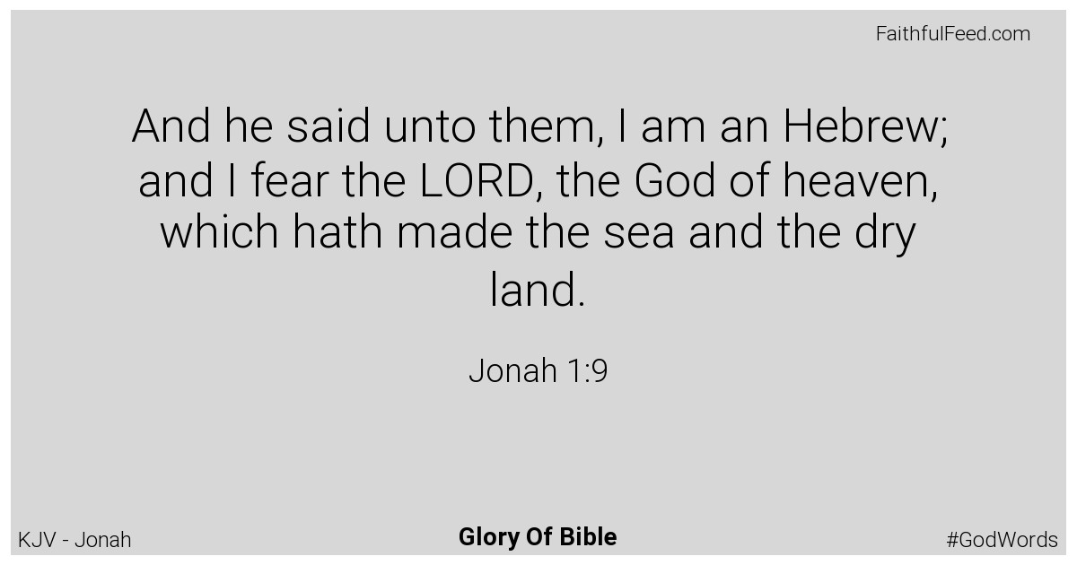 Jonah 1:9 - Kjv
