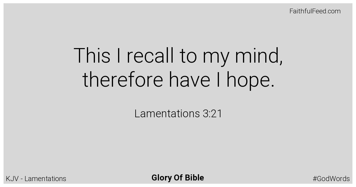 Lamentations 3:21 - Kjv