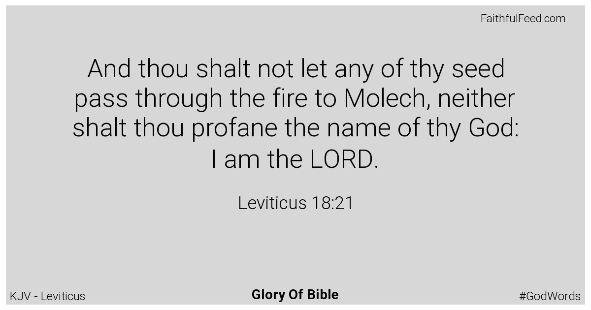 Leviticus 18:21 - Kjv