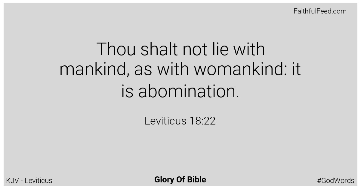 Leviticus 18:22 - Kjv