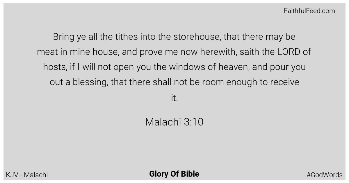 Malachi 3:10 - Kjv