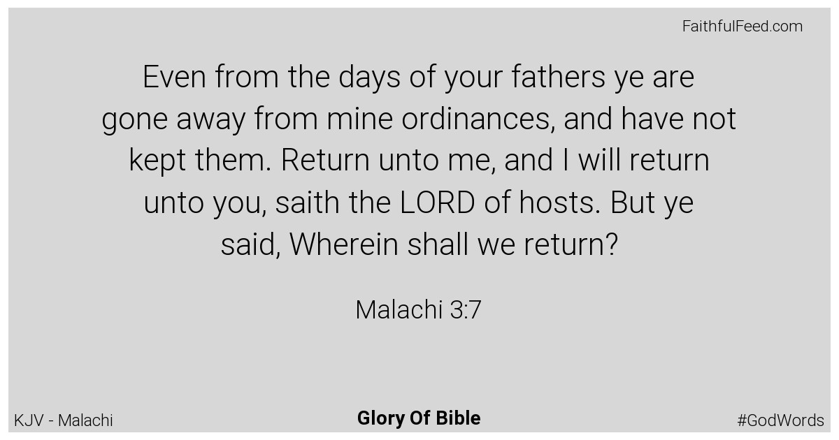 Malachi 3:7 - Kjv