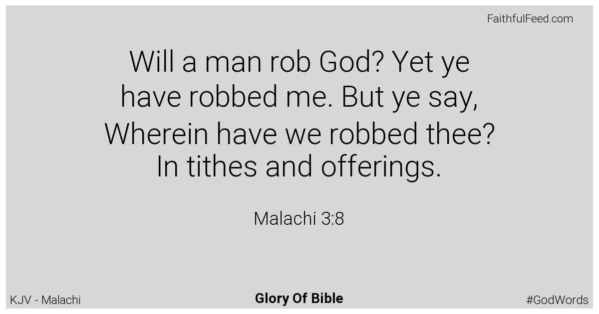 Malachi 3:8 - Kjv