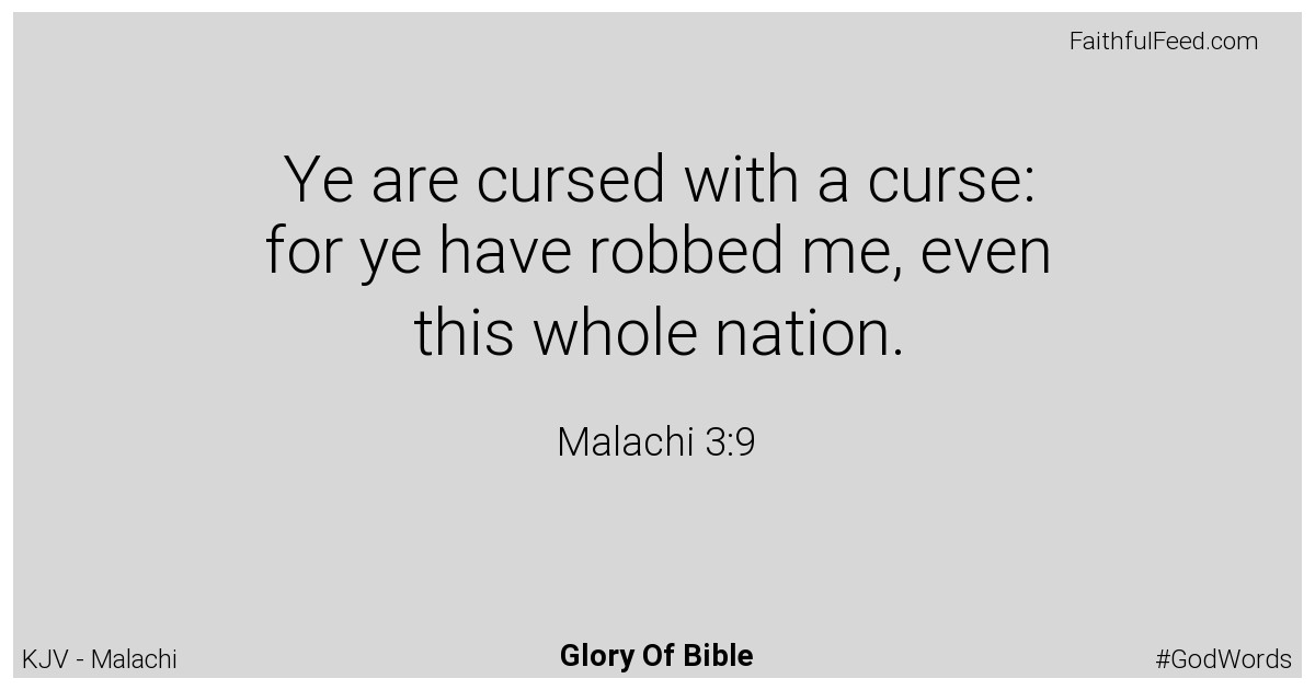 Malachi 3:9 - Kjv