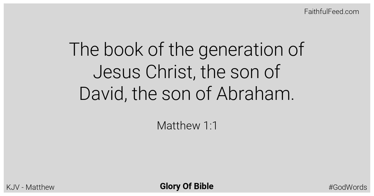 The Bible Verses from Matthew Chapter 1 - Kjv
