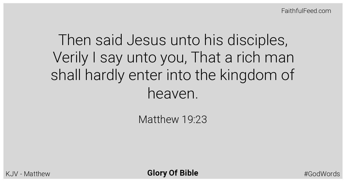 Matthew 19:23 - Kjv