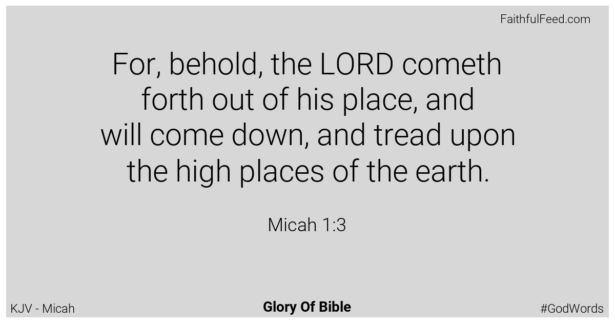 Micah 1:3 - Kjv