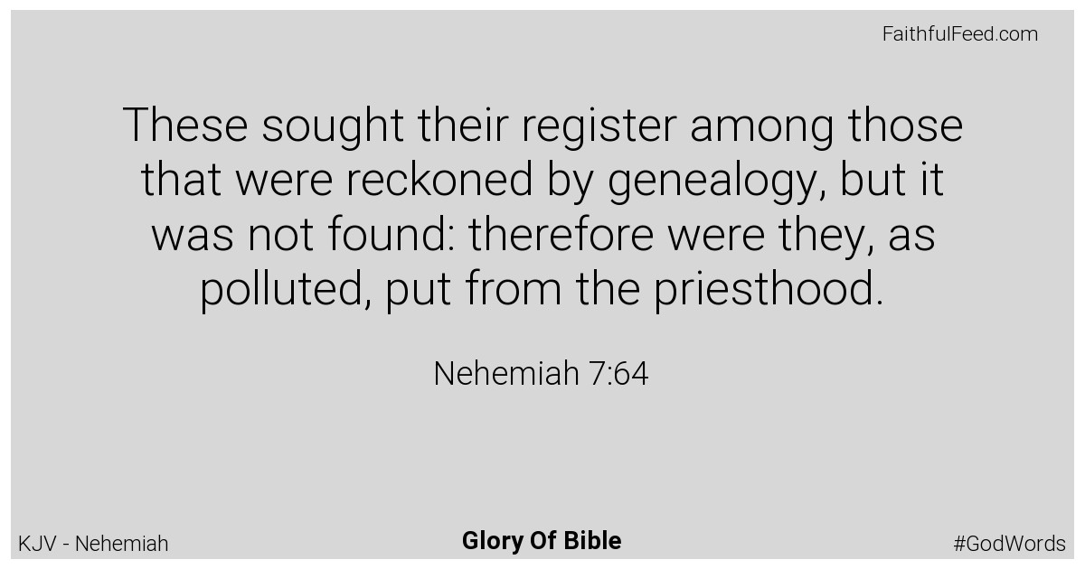 Nehemiah 7:64 - Kjv