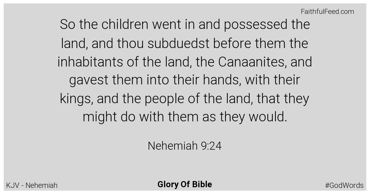 Nehemiah 9:24 - Kjv