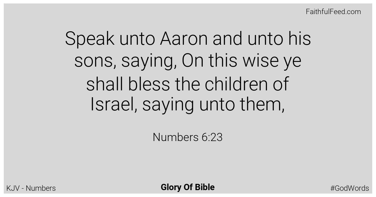 Numbers 6:23 - Kjv