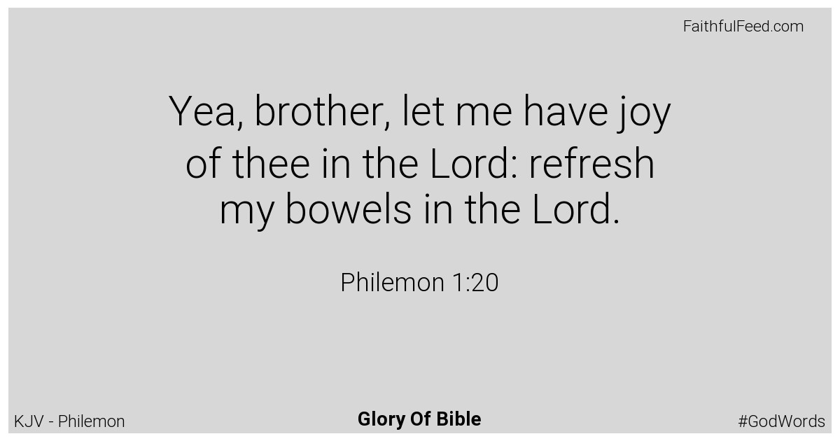 Philemon 1:20 - Kjv