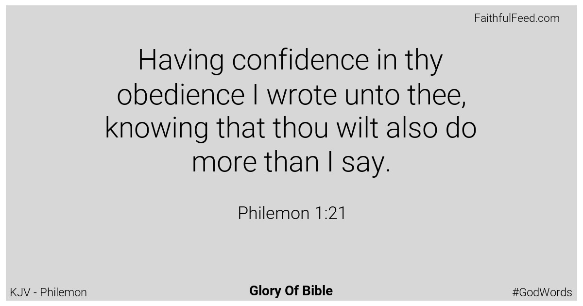 Philemon 1:21 - Kjv