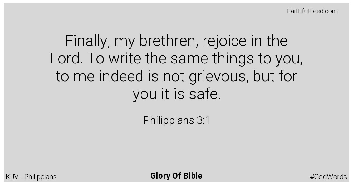 Philippians 3:1 - Kjv