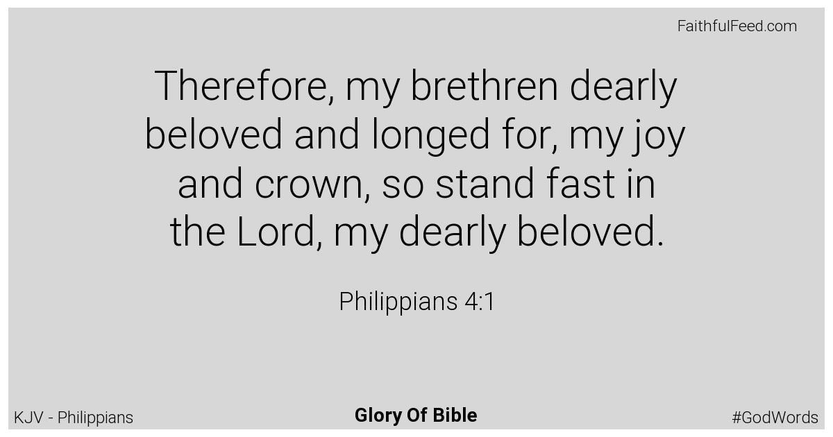 Philippians 4:1 - Kjv