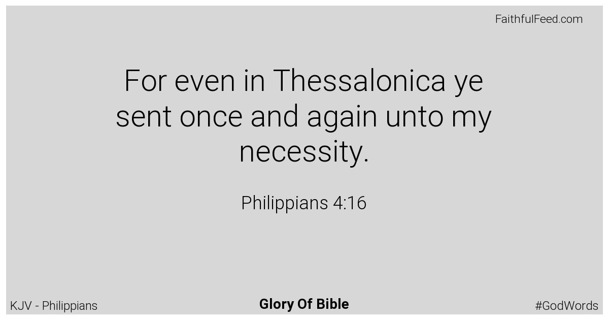 Philippians 4:16 - Kjv