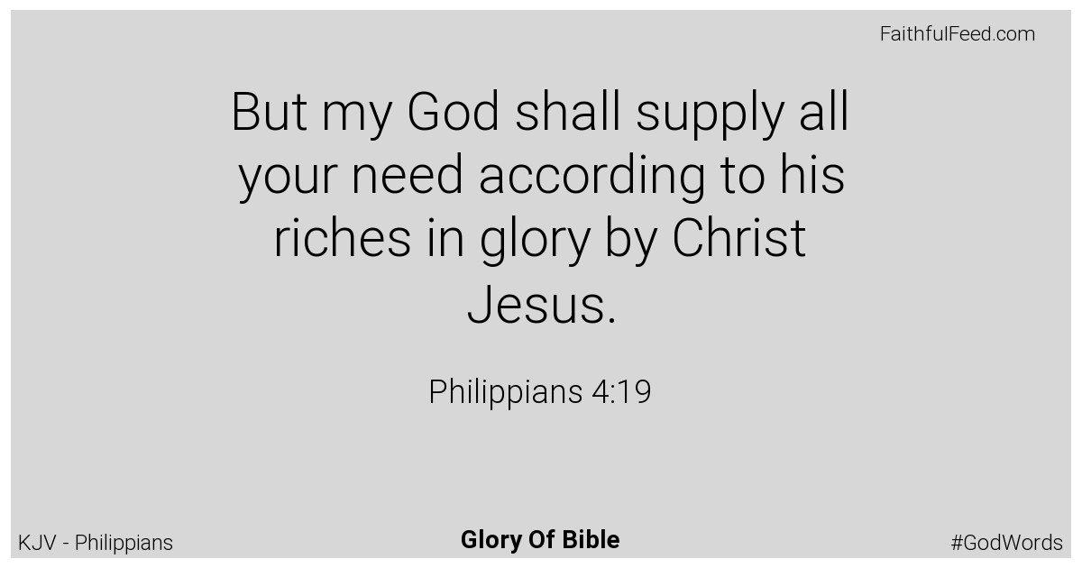 Philippians 4:19 - Kjv