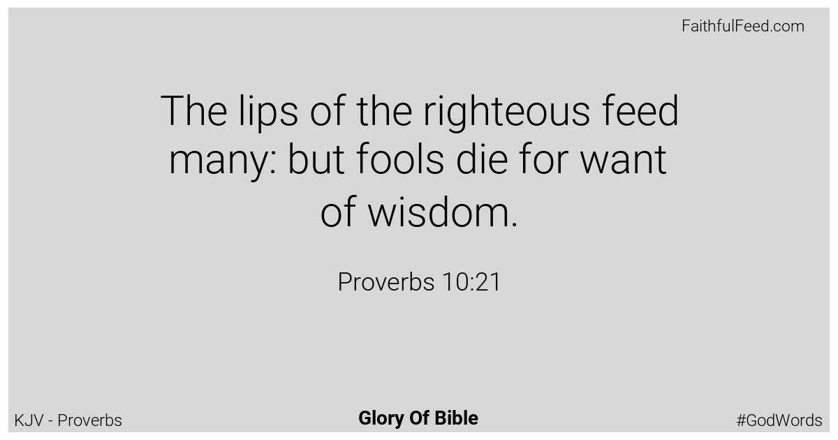 Proverbs 10:21 - Kjv