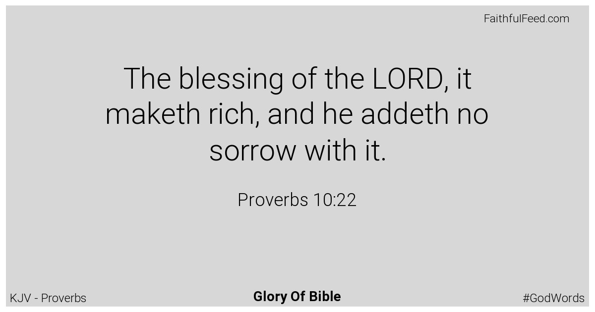 Proverbs 10:22 - Kjv