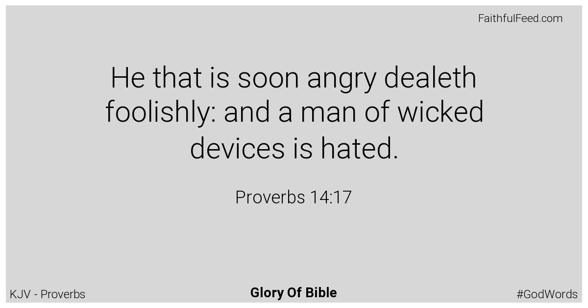 Proverbs 14:17 - Kjv