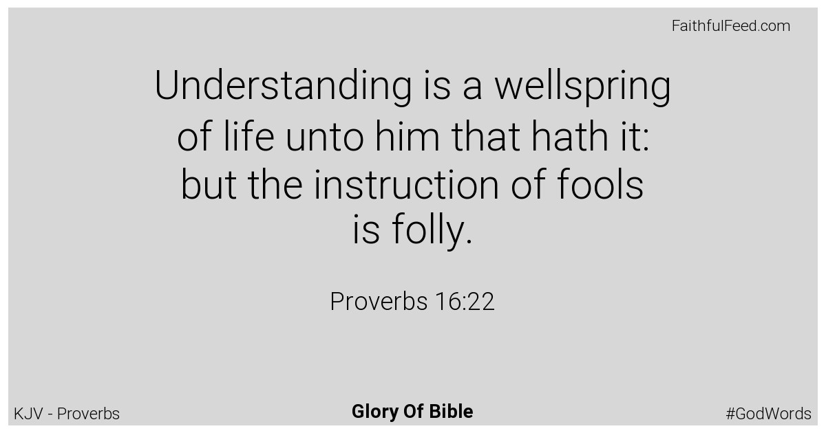 Proverbs 16:22 - Kjv