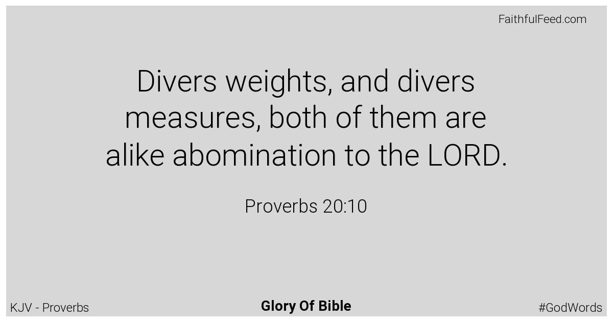 Proverbs 20:10 - Kjv