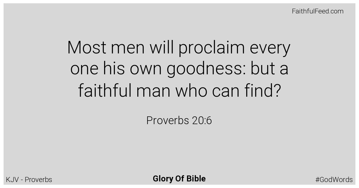 Proverbs 20:6 - Kjv