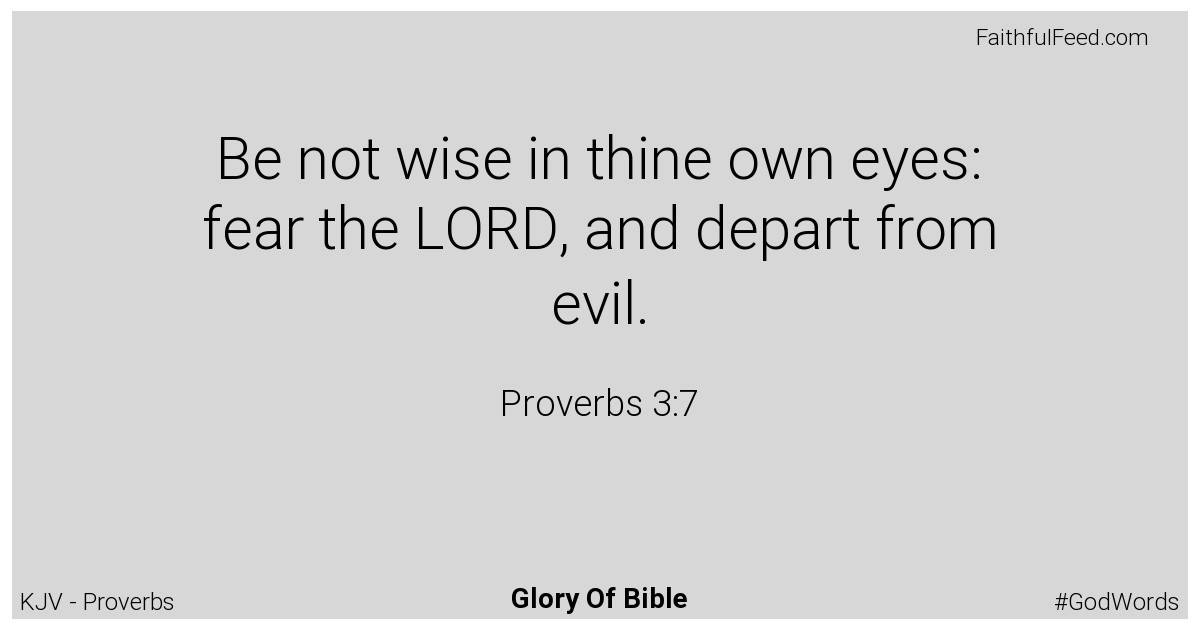 Proverbs 3:7 - Kjv