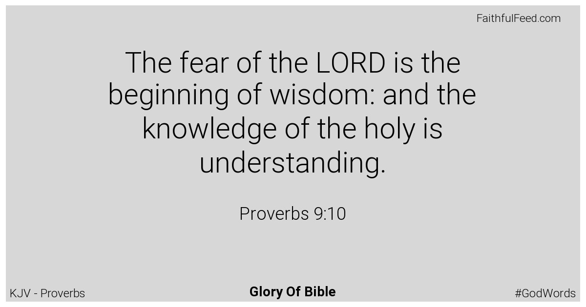 Proverbs 9:10 - Kjv