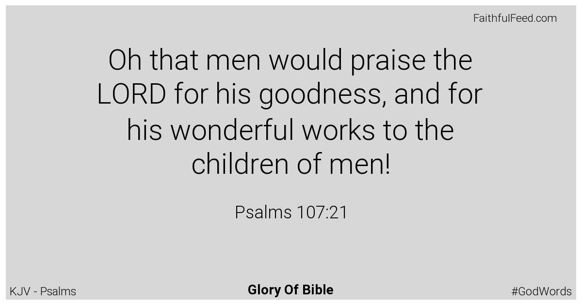 Psalms 107:21 - Kjv